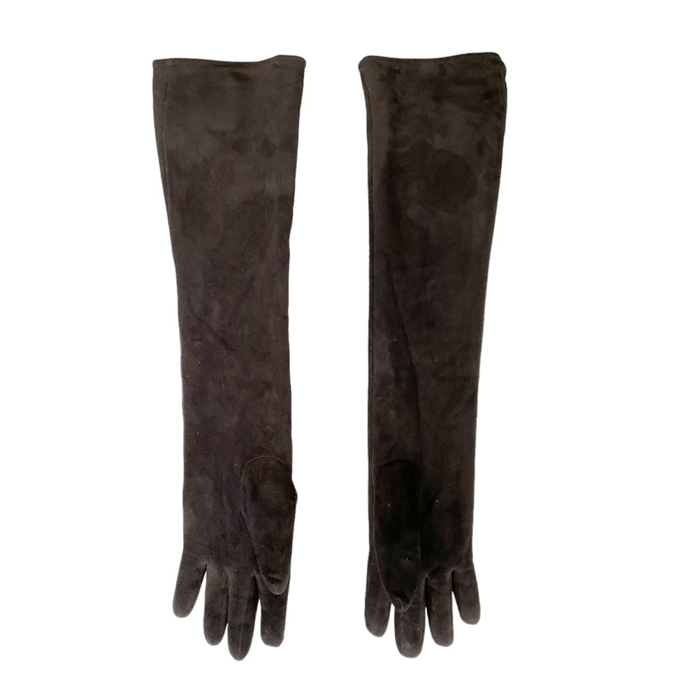 Robert Rodriguez Suede Gloves Brown Leather Long Women’s M/L Lined Vtg